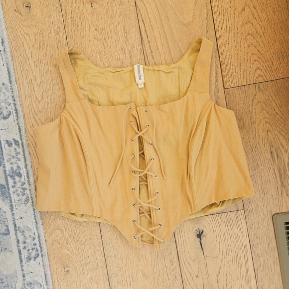 Samantha Pleet Tan Lace-Up Corset Top - Picture 2 of 2